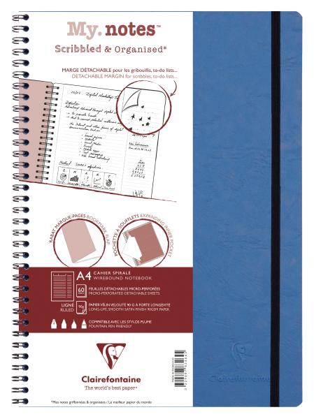 Clairefontaine age bag my.notes a4 783464c spiralbuch liniert blau 60 bl - Clairefontaine-783464c-3329687834645
