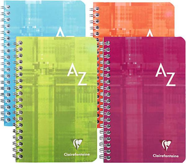 Clairefontaine spiralheft mit index 11x17cm 8609 5mm, a-z, ass. 90 blatt - Clairefontaine-8609-3329680860900