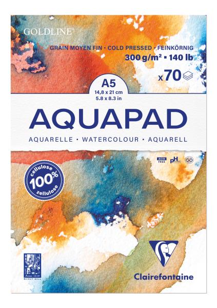Clairefontaine aquarell zeichenblock a5 975720c naturweiss, mf, 300g 70 blatt - Clairefontaine-975720c-3329689757201