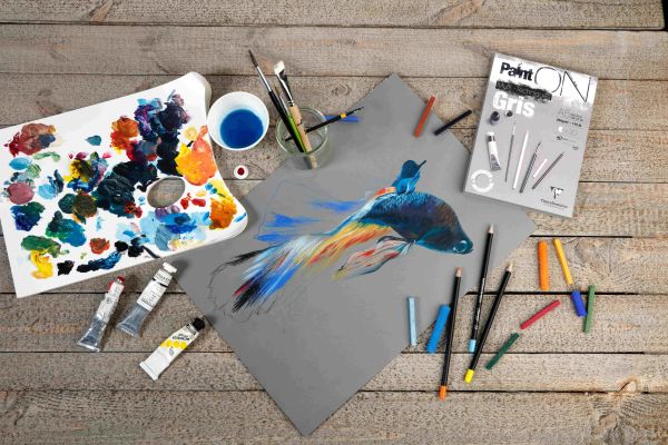 Clairefontaine paint'on fgekörnt a5 975808c grau 30 blatt - Clairefontaine-975808c-3329689758086