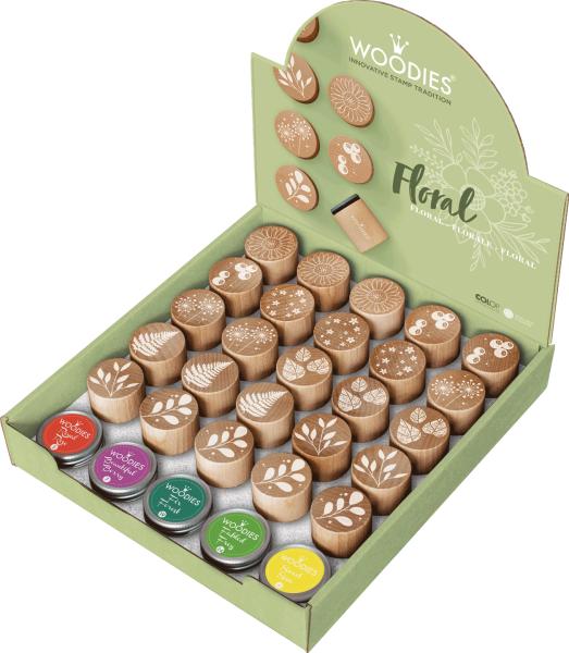 Colop woodies display floral 165670 25 stempel, 5 kissen - Colop-165670-9004362535614