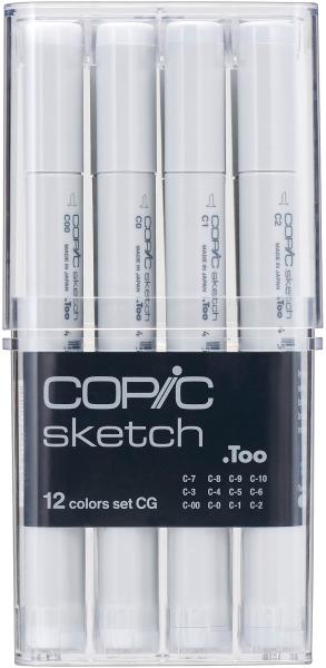 Copic marker sketch 21075151 grau-set cg, 12 stück - Copic-21075151-4511338063125