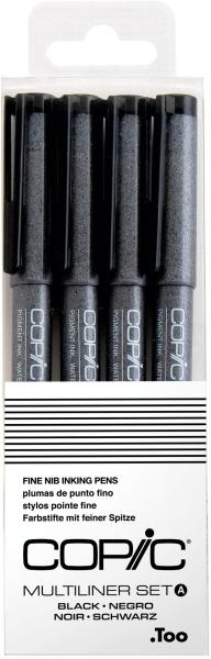 Copic multiliner 22075619 set schwarz, 4 stück - Copic-22075619-4511338052693
