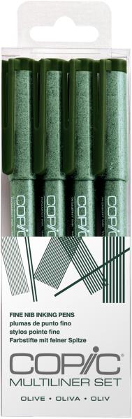 Copic multiliner 22075627 olive set, 4 stück ass. - Copic-22075627-4013695263472