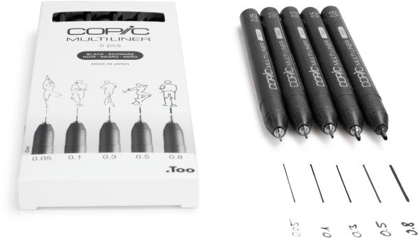 Copic multiliner 22075635 schwarz 5 stück - Copic-22075635-4013695266084-04.jpg