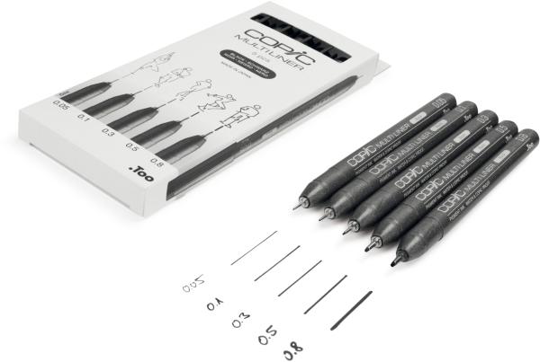 Copic multiliner 22075635 schwarz 5 stück - Copic-22075635-4013695266084-05.jpg