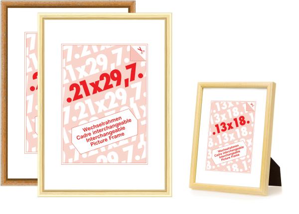 Debex wechselrahmen 9×13cm 600103-90x13 holz natur - Debex-600103-90x13-7611195702124