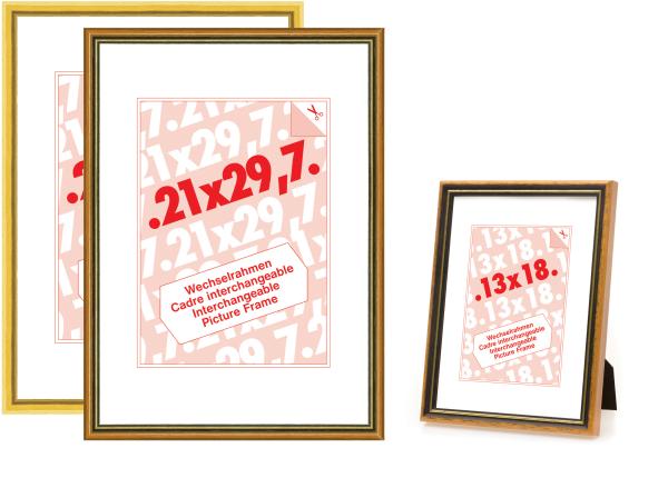 Debex wechselrahmen 24x30cm 600403-240x3 holz gold - Debex-600403-240x3-7611195732190