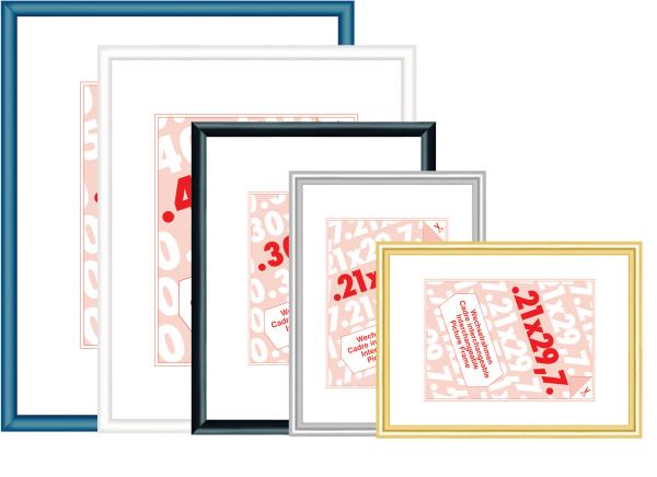 Debex wechselrahmen 21x29,7cm 727002-210x2 kunststoff gold - Debex-727002-210x2-7611195205182