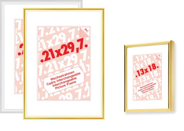 Debex wechselrahmen 21×29,7cm 900012-210x2 alu gold - Debex-900012-210x2-7611195121185
