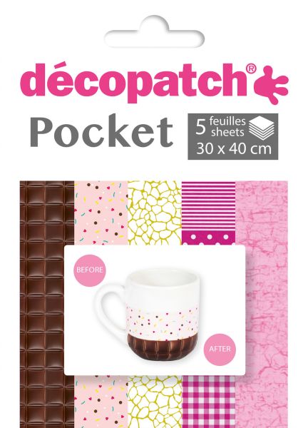 Decopatch papier pocket nr. 3 dp003o 5 blatt à 30x40cm - Decopatch-dp003o-3609510240035