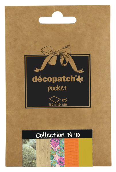 Decopatch papier pocket nr. 10 dp010o 5 blatt à 30x40cm - Decopatch-dp010o-3609510240103