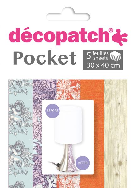 Decopatch papier pocket nr. 14 dp014o 5 blatt à 30x40cm - Decopatch-dp014o-3609510240141