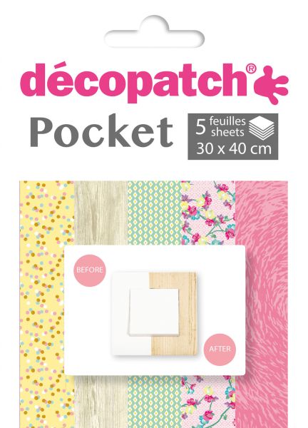 Decopatch papier pocket nr. 18 dp018o 5 blatt à 30x40cm - Decopatch-dp018o-3609510240189