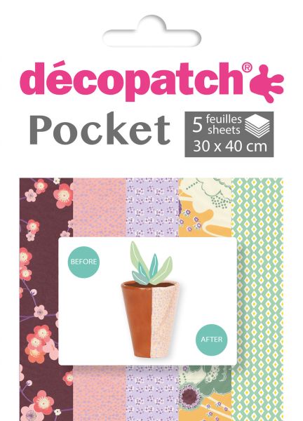 Decopatch papier pocket nr. 25 dp025c 5 blatt à 30x40cm - Decopatch-dp025c-3609510240257