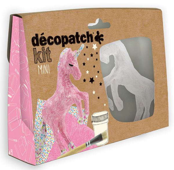 Decopatch bastelset einhorn kit009o bogen, tier, pinsel, lack - Decopatch-kit009o-3609510350215
