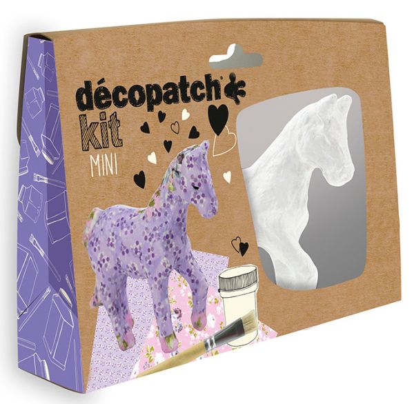 Decopatch bastelset pferd kit010o bogen, tier, pinsel, lack - Decopatch-kit010o-3609510350222