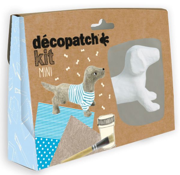 Decopatch bastelset dackel kit026c bogen, tier, pinsel, lack - Decopatch-kit026c-3609510350406