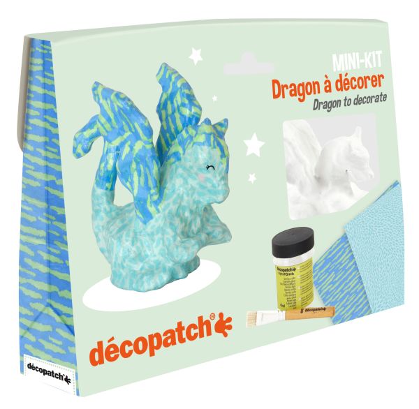 Decopatch bastelset drache kit035c bogen, tier, pinsel, lack - Decopatch-kit035c-3609510350499