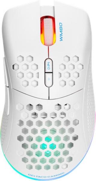 Deltaco lightweight gaming mouse,rgb gam-120-w wireless, white, wm80 - Deltaco-gam-120-w-7333048050618