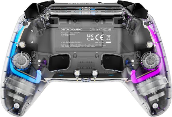 Deltaco wireless controller ps4 gam-139-t transparent - Deltaco-gam-139-t-7333048060839-04.jpg