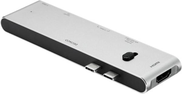 Deltaco usb-c dockingsstation usbc-hdmi21 2xusb-c,2xusb-a,(mic)sd,hdmi - Deltaco-usbc-hdmi21-7333048047472-02.jpg