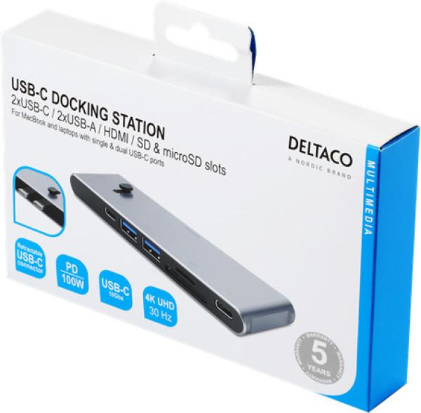 Deltaco usb-c dockingsstation usbc-hdmi21 2xusb-c,2xusb-a,(mic)sd,hdmi - Deltaco-usbc-hdmi21-7333048047472-05.jpg