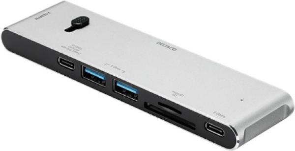 Deltaco usb-c dockingsstation usbc-hdmi21 2xusb-c,2xusb-a,(mic)sd,hdmi - Deltaco-usbc-hdmi21-7333048047472