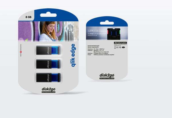 Disk2go usb-stick qlik edge 8gb 30006728 usb 2.0 triple pack - Disk2go-30006728-7640111167396-02.jpg