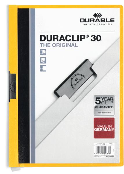Durable klemmhefter duraclip 30 220004 für 30 blatt a4 gelb - Durable-220004-4005546210315