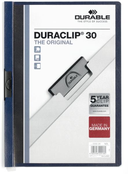 Durable klemmhefter duraclip 30 220028 für 30 blatt a4 nachtblau - Durable-220028-4005546209180