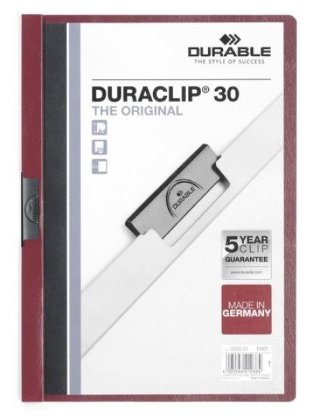 Durable klemmhefter duraclip 30 220031 für 30 blatt a4 dunkelrot - Durable-220031-4005546210384-03.jpg