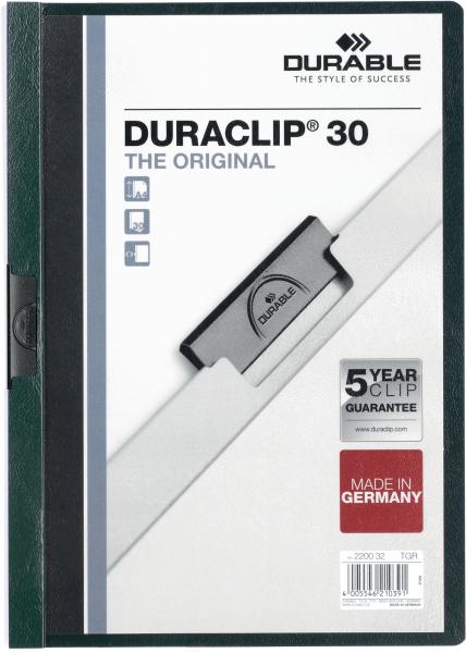 Durable klemmhefter duraclip 30 220032 für 30 blatt a4 petrol - Durable-220032-4005546210391