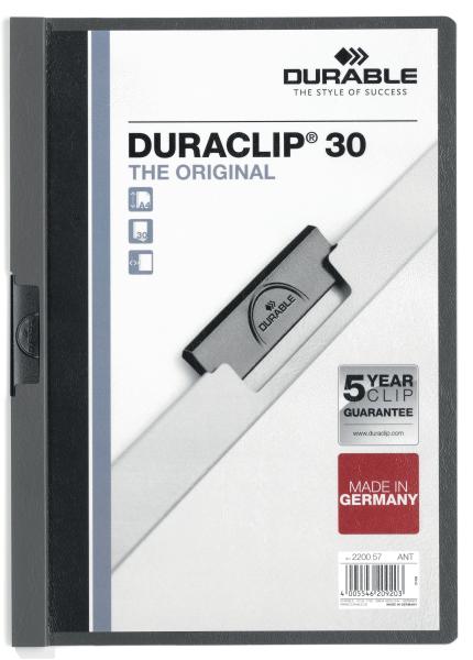 Durable klemmhefter duraclip 30 220057 für 30 blatt a4 anthrazit - Durable-220057-4005546209203
