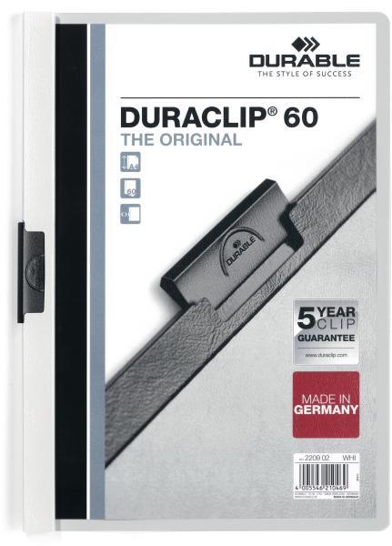 Durable klemmhefter duraclip 60 220902 für 60 blatt a4 weiss - Durable-220902-4005546210469