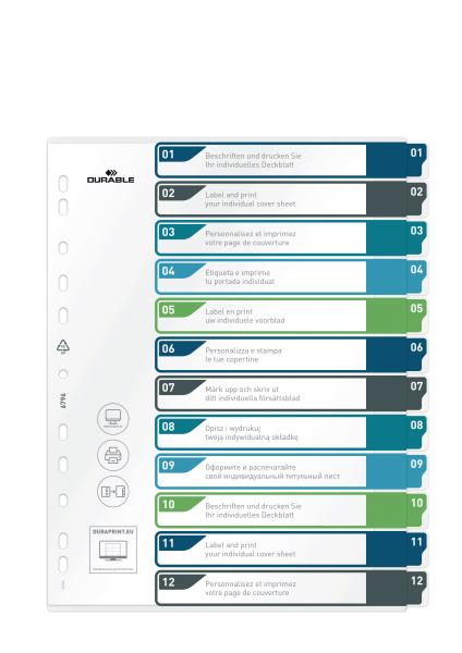 Durable register pp a4+ 679627 mehrfarbig 1-12 - Durable-679627-4005546735122