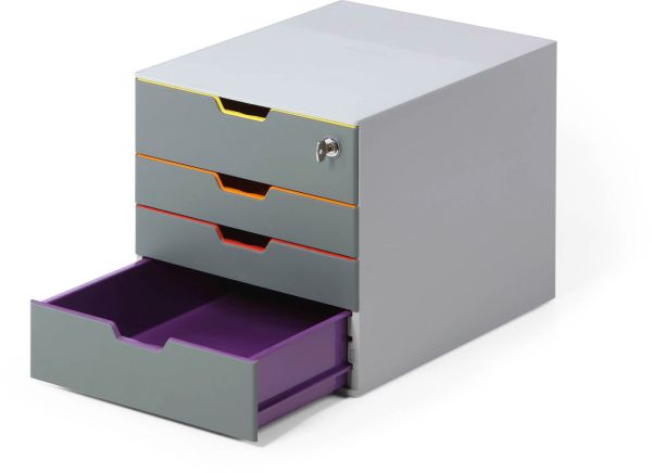 Durable schubladenbox varicolor safe 760627 4 schubladen, color - Durable-760627-4005546702414