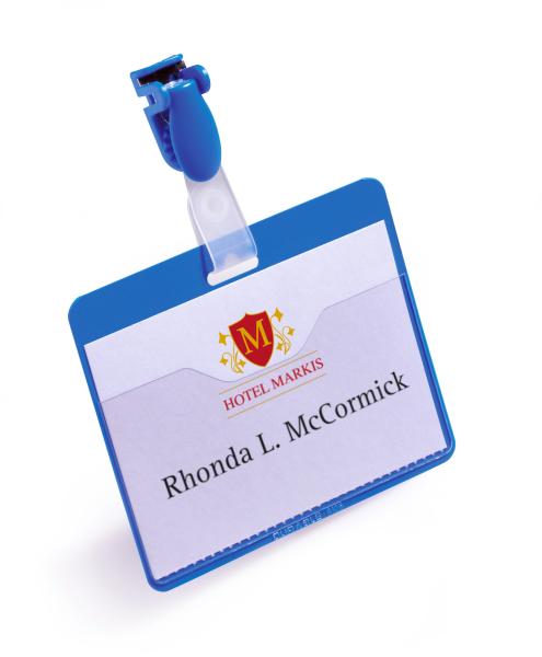 Durable namensschild mit clip blau 810606 90x60mm 25 stück - Durable-810606-4005546805597