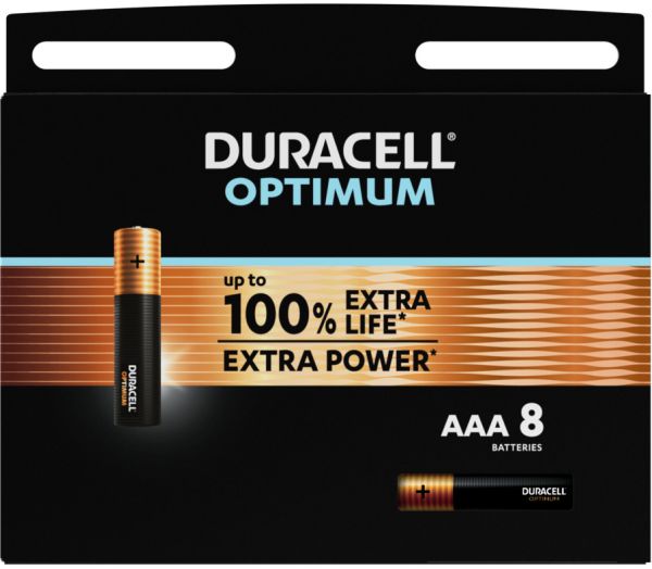 Duracell batterie optimum 4-137714 aaa, lr03, 1.5v 8 stück - Duracell-4-137714-5000394137714