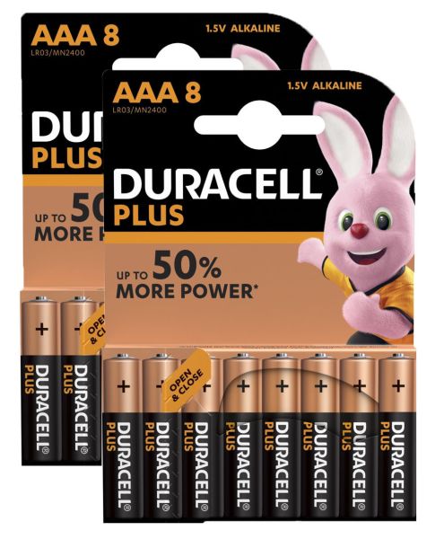 Duracell batterie plus power mn2400 aaa, lr03, 1.5v 16 stück - Duracell-mn2400-7640115362223