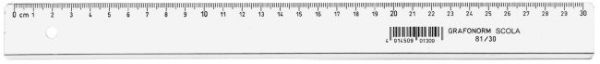 Dux flachlineal scola 30cm 81/30 polystyrol - Dux-81-30-4014509013009