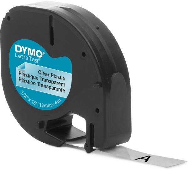 DYMO Schriftband LetraTag 12mmx4m S0721530 schwarz/transparent