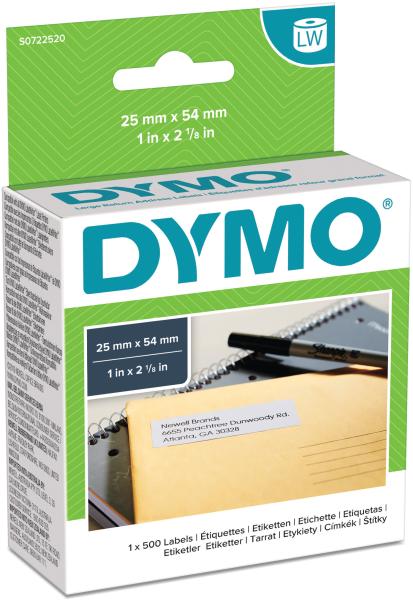 Dymo rücksendeadressetiketten s0722520 permanent 54x25mm - Dymo-s0722520-5411313113526