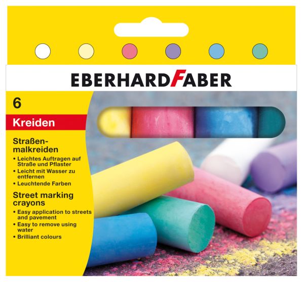 Eberhard faber strassenkreide 526506 6 farben ass. etui - Eberhard-faber-526506-4087205265065