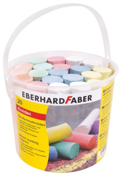 Eberhard faber strassenkreide 526512 6 farben ass. 20 stück - Eberhard-faber-526512-4087205265126