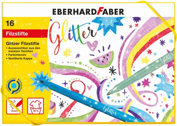 Eberhard faber filzstifte glitzer 551016 16er geschenkkarton - Eberhard-faber-551016-4087205510165