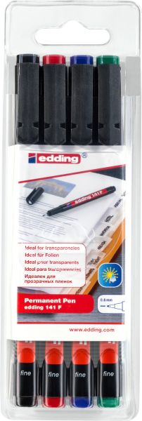 Edding ohp-marker permanent f 141-e4 4er etui - Edding-141-e4-4004764124428