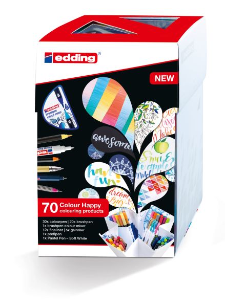 Edding brushpen 1340 color happy box 3275 69 stück - Edding-3275-4057305000255