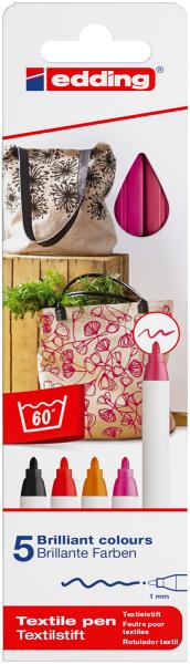 Edding textilstift 4600 3946 warm color 5 stück - Edding-3946-4057305013224-02.jpg