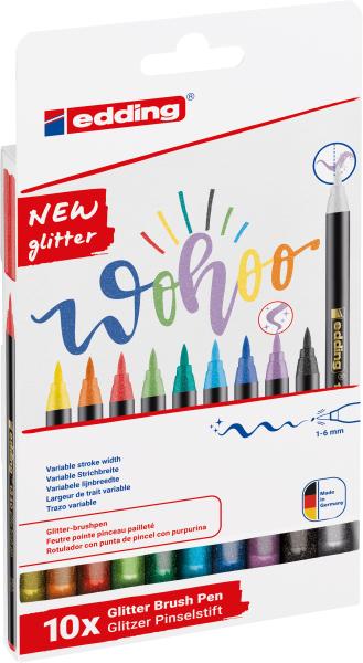 Edding brushpen 1340 4-1340-10-4 glitzer e-10 10 stück - Edding-4-1340-10-4-4057305060006